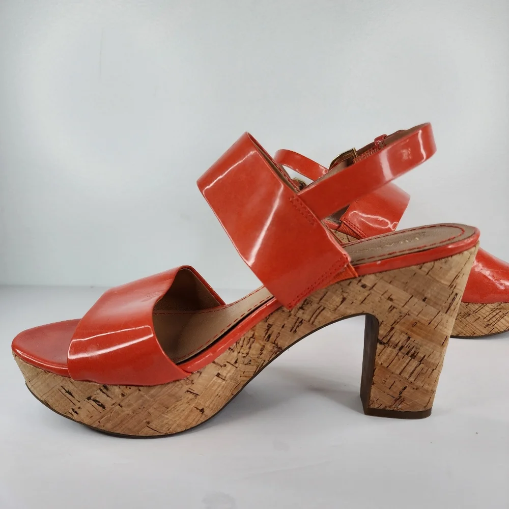 FRANCO SARTO Orange Platform Heels.
